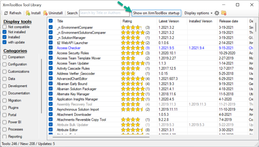 How to hide the Tools library in Dynamics 365 CE XrmToolBox